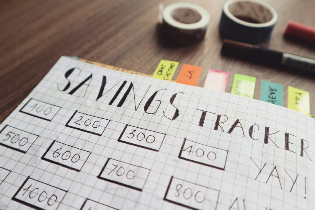 building an emergency fund and using a savings tracker